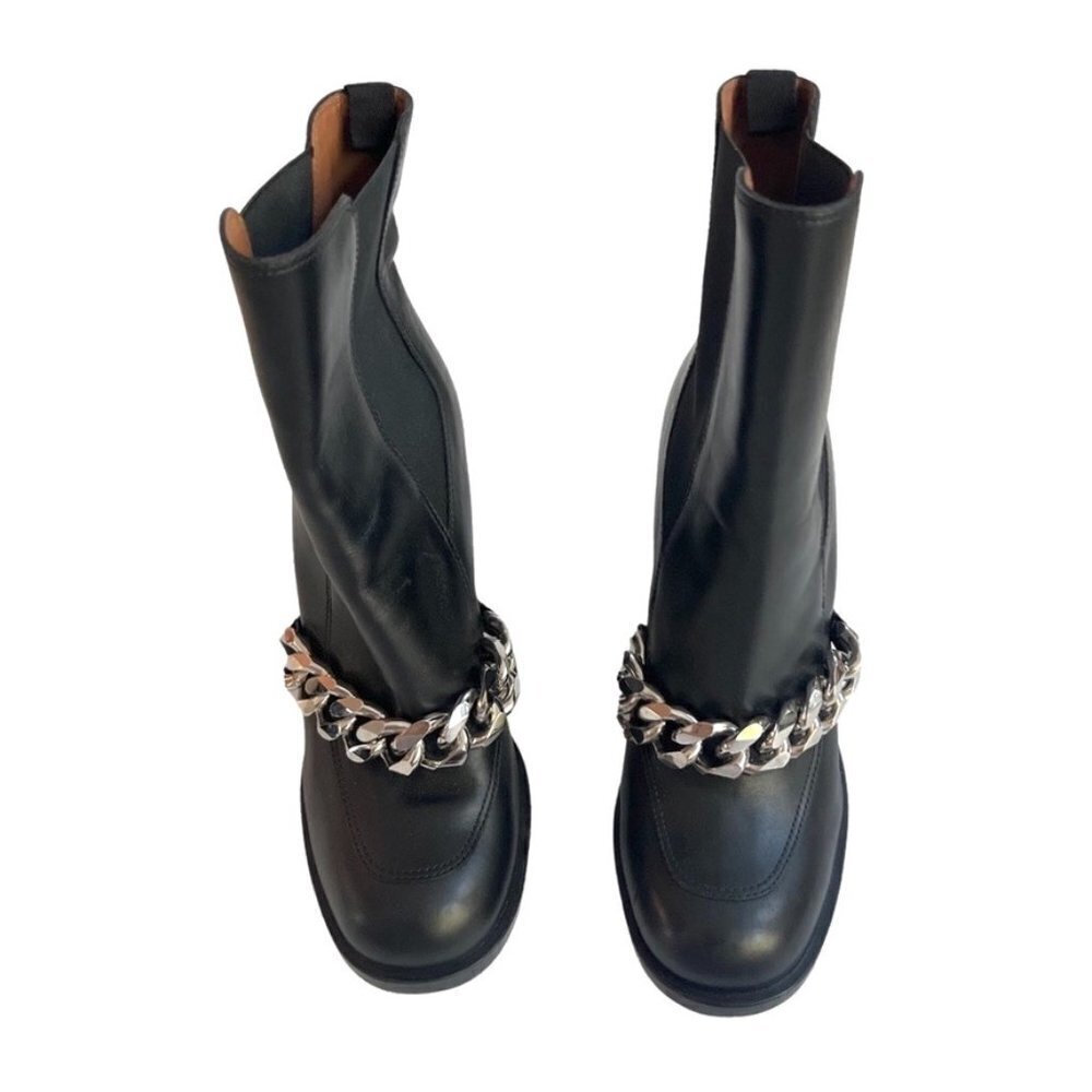 Givenchy Chain Chelsea black leather boots size 39 - Picture 2 of 10